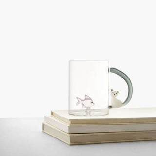 Ichendorf Tabby Cat mug pink fish & white cat with smoke tail by Alessandra Baldereschi - Buy now on ShopDecor - Discover the best products by ICHENDORF design