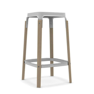 Magis Steelwood Stool h. 68 cm. Magis Natural beech/White - Buy now on ShopDecor - Discover the best products by MAGIS design