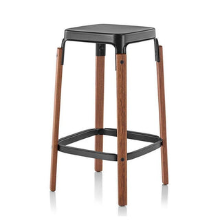 Magis Steelwood Stool h. 68 cm. Magis American walnut/Black - Buy now on ShopDecor - Discover the best products by MAGIS design