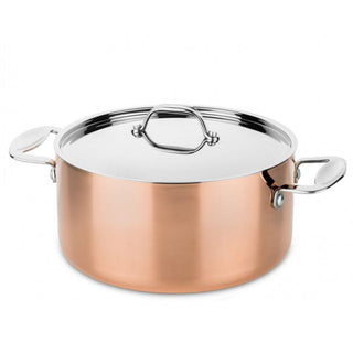 Mepra Toscana Copper casserole with lid diam. 24 cm. - Buy now on ShopDecor - Discover the best products by MEPRA design