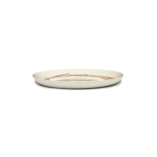 Serax Feast dinner plate diam. 22.5 cm. white swirl - stripes red - Buy now on ShopDecor - Discover the best products by SERAX design