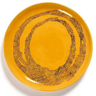 Serax Feast dinner plate diam. 22.5 cm. yellow swirl - dots black - Buy now on ShopDecor - Discover the best products by SERAX design