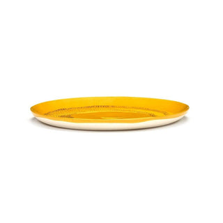 Serax Feast dinner plate diam. 26.5 cm. sunny yellow swirl - dots black - Buy now on ShopDecor - Discover the best products by SERAX design