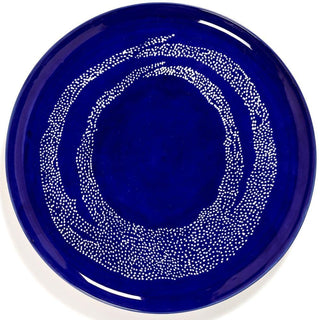 Serax Feast serving plate diam. 35 cm. lapis lazuli swirl - dots white - Buy now on ShopDecor - Discover the best products by SERAX design