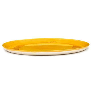 Serax Feast serving plate diam. 35 cm. sunny yellow swirl - stripes red - Buy now on ShopDecor - Discover the best products by SERAX design